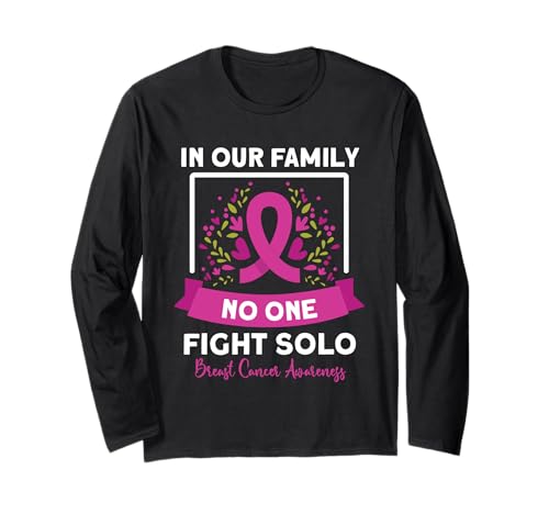 Brustkrebsunterstützung Familie Frauen Brustkrebs-Bewusstsein Langarmshirt von Breast Cancer Awareness Love Family!!