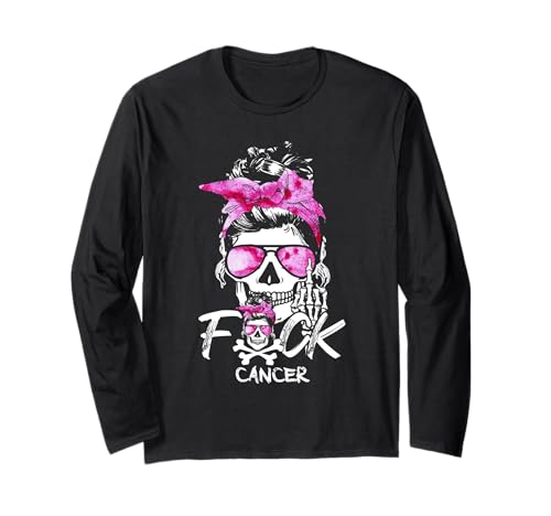 Unordentliches Haar Frauen Dutt Fuck Brustkrebs Frauen Krieger Langarmshirt Unordentliches Haar Frauen Dutt Fuck Brustkrebs Frauen Krieger Langarmshirt von Breast Cancer Awareness Messy Hair Bun Clothing