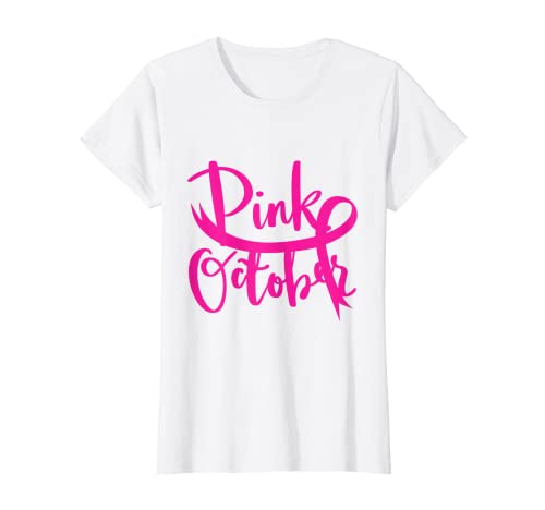 Damen Pink October Breast Cancer Awareness Month We Wear Pink T-Shirt Damen Pink October Breast Cancer Awareness Month We Wear Pink T-Shirt von Breast Cancer Awareness Month In October Wear Pink