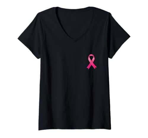 Damen Pink Ribbon Brustkrebs-Bewusstsein für Damen, Herren, Kinder T-Shirt mit V-Ausschnitt von Breast Cancer Awareness October Tees