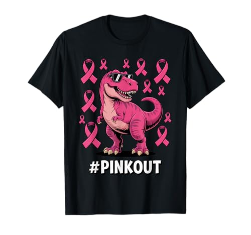 Pink Out Dinosaur Breast Cancer Awareness Ribbon Kids Women T-Shirt Pink Out Dinosaur Breast Cancer Awareness Ribbon Kids Women T-Shirt von Breast Cancer Awareness Pink Out Dino Support
