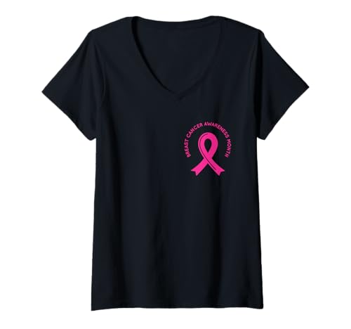 Damen Brustkrebs-Bewusstsein Pink Ribbon Support Squad Cancer T-Shirt mit V-Ausschnitt Damen Brustkrebs-Bewusstsein Pink Ribbon Support Squad Cancer T-Shirt mit V-Ausschnitt von Breast Cancer Awareness Pink Ribbon Support Squad