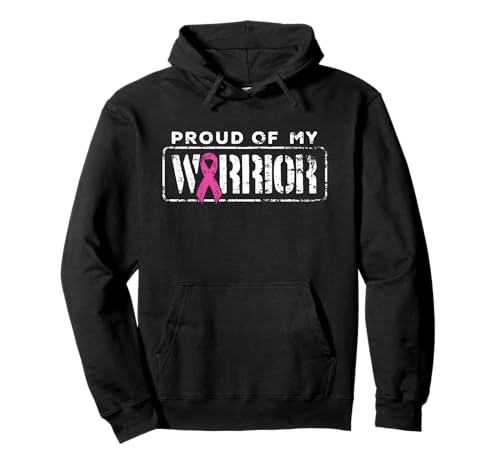 Band mit Aufschrift "Proud Of My Breast Cancer Warrior" Pullover Hoodie von Breast Cancer Awareness Products by PIXELCYNIC