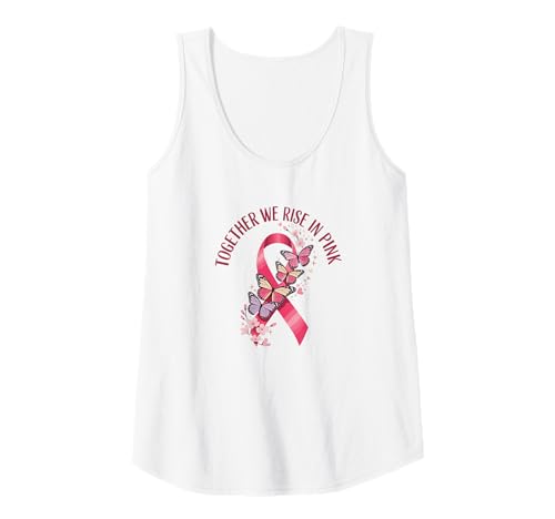 Damen Brustkrebs-Bewusstseins-Zitat Shirt Together We Rise in Pink Tank Top Damen Brustkrebs-Bewusstseins-Zitat Shirt Together We Rise in Pink Tank Top von Breast Cancer Awareness Ribbon and Butterfly Shirt