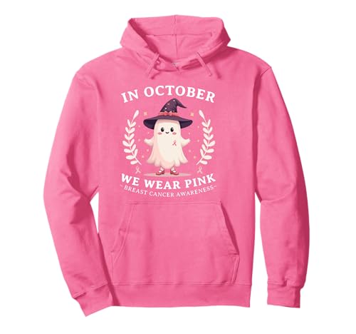 Im Oktober tragen wir rosa Hemden Frauen Halloween Brustkrebs Pullover Hoodie Im Oktober tragen wir rosa Hemden Frauen Halloween Brustkrebs Pullover Hoodie von Breast Cancer Awareness Shirts For Women Men Girls