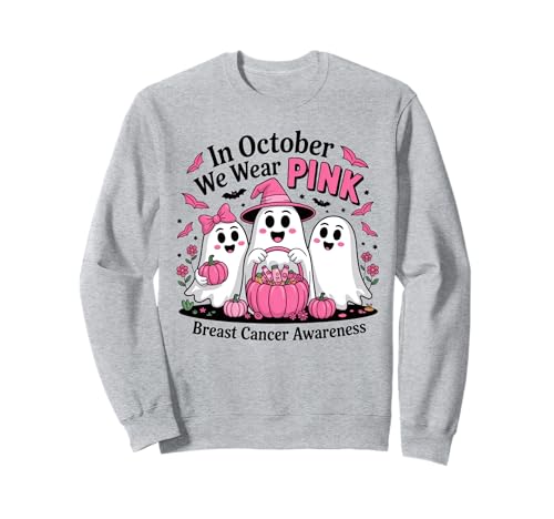 In October We Wear Pink Ghost Woman Breast Cancer Awareness Sweatshirt In October We Wear Pink Ghost Woman Breast Cancer Awareness Sweatshirt von Breast Cancer Awareness T-shirt