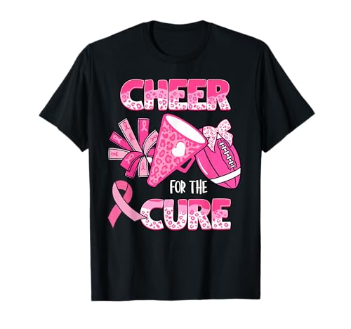 Cheer for The Cure Leopard Cheer Fußball für Damen und Mädchen, Rosa T-Shirt Cheer for The Cure Leopard Cheer Fußball für Damen und Mädchen, Rosa T-Shirt von Breast Cancer Awareness Team Cheer Squad Girl Kids
