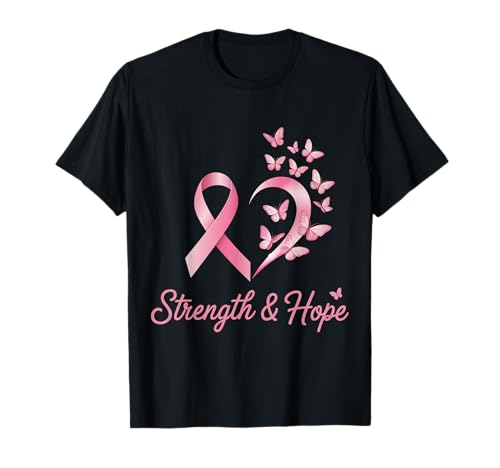 Brustkrebs Herz Schmetterling Bewusstsein Frauen T-Shirt von Breast Cancer Awareness Tee For Women