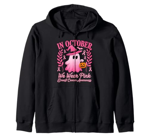 Brustkrebs Frauen Halloween im Oktober tragen wir rosa Kapuzenjacke von Breast Cancer Awareness for Women Men
