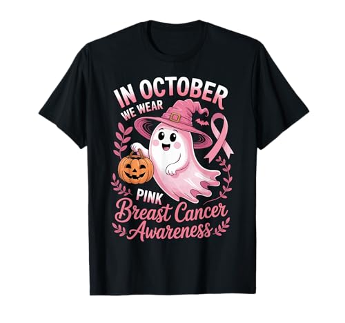 Brustkrebs Frauen Halloween im Oktober tragen wir rosa T-Shirt von Breast Cancer Awareness for Women Men