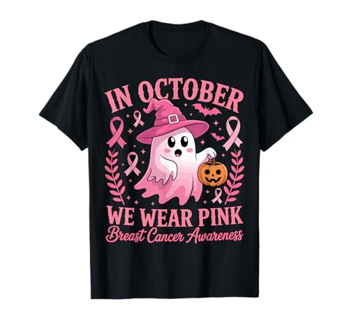 Brustkrebs Frauen Halloween im Oktober tragen wir rosa T-Shirt von Breast Cancer Awareness for Women Men
