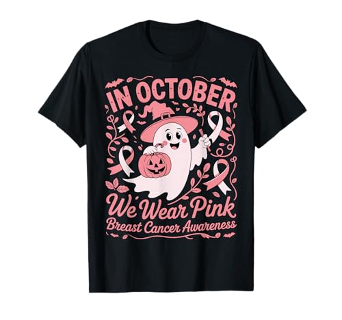 Brustkrebs Frauen Halloween im Oktober tragen wir rosa T-Shirt von Breast Cancer Awareness for Women Men