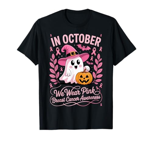 Brustkrebs Frauen Halloween im Oktober tragen wir rosa T-Shirt von Breast Cancer Awareness for Women Men