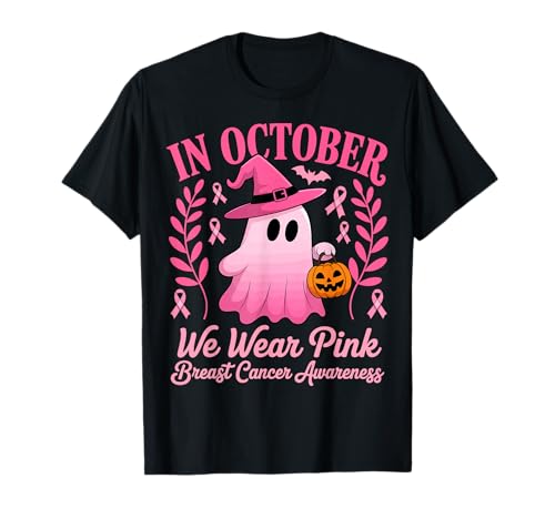 Brustkrebs Frauen Halloween im Oktober tragen wir rosa T-Shirt von Breast Cancer Awareness for Women Men