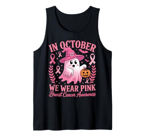 Brustkrebs Frauen Halloween im Oktober tragen wir rosa Tank Top von Breast Cancer Awareness for Women Men