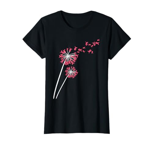 Rosa Schleife Löwenzahn Brustkrebs Bewusstsein Männer Frauen T-Shirt von Breast Cancer Shirts For Women Survivor Gifts