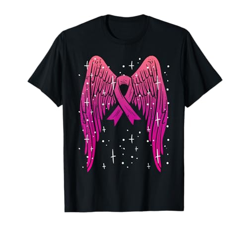 Rosa Schleife Engelsflügel Brustkrebs Bewusstsein Frauen T-Shirt von Breast Cancer Shirts For Women Survivor Gifts