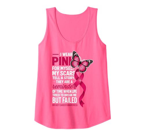 Ich trage Rosa für Mich Brustkrebs-Frauen Meine Narben sind ausgefallen Tank Top Ich trage Rosa für Mich Brustkrebs-Frauen Meine Narben sind ausgefallen Tank Top von Breast Cancer Survivor Pink Ribbon Butterfly