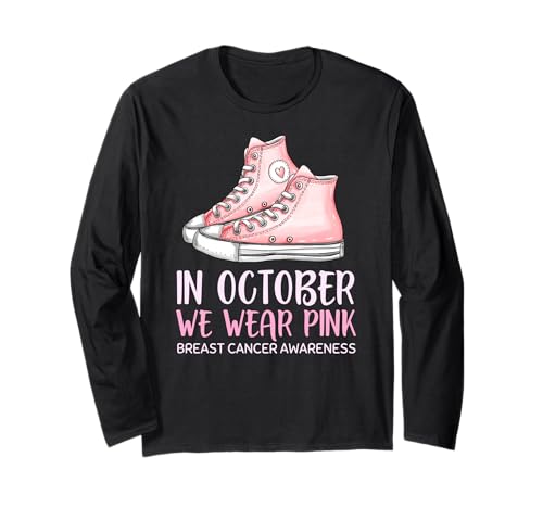Teenager Brustkrebs Bewusstsein Rosa Sneakers Mädchen Frauen Langarmshirt Teenager Brustkrebs Bewusstsein Rosa Sneakers Mädchen Frauen Langarmshirt von Breast Cancer Survivor Pink Show Outfit October