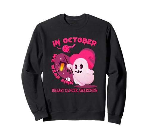 Brustkrebs Frauen Halloween im Oktober tragen wir rosa Sweatshirt von Breast Cancer for women me kids