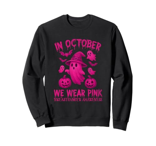 Brustkrebs Frauen Halloween im Oktober tragen wir rosa Sweatshirt von Breast Cancer for women me kids