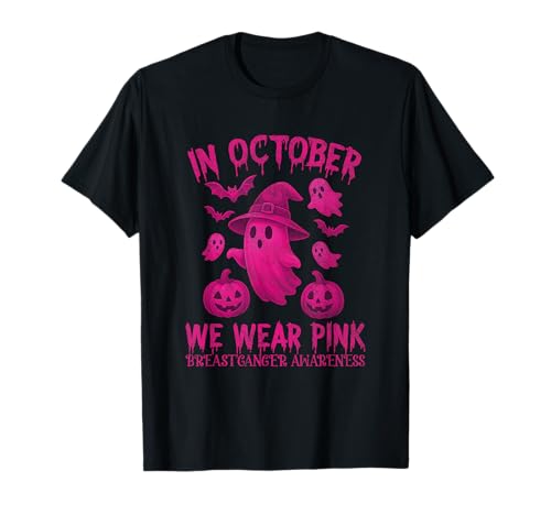 Brustkrebs Frauen Halloween im Oktober tragen wir rosa T-Shirt von Breast Cancer for women me kids