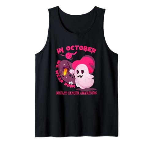 Brustkrebs Frauen Halloween im Oktober tragen wir rosa Tank Top von Breast Cancer for women me kids