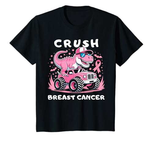 Kinder Kids Crush Brustkrebs-Bewusstsein Dino rosa Kleinkind Junge T-Shirt Kinder Kids Crush Brustkrebs-Bewusstsein Dino rosa Kleinkind Junge T-Shirt von Breast cancer toddler supporter T rex for kids