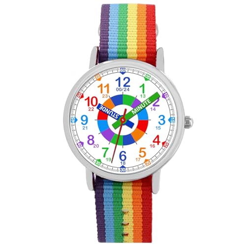 Brecjon Kinder Armbanduhr Mädchen Lernuhr Einschulung Textil Armband analog Quarz Regenbogen 6511 Brecjon Kinder Armbanduhr Mädchen Lernuhr Einschulung Textil Armband analog Quarz Regenbogen 6511 von Brecjon