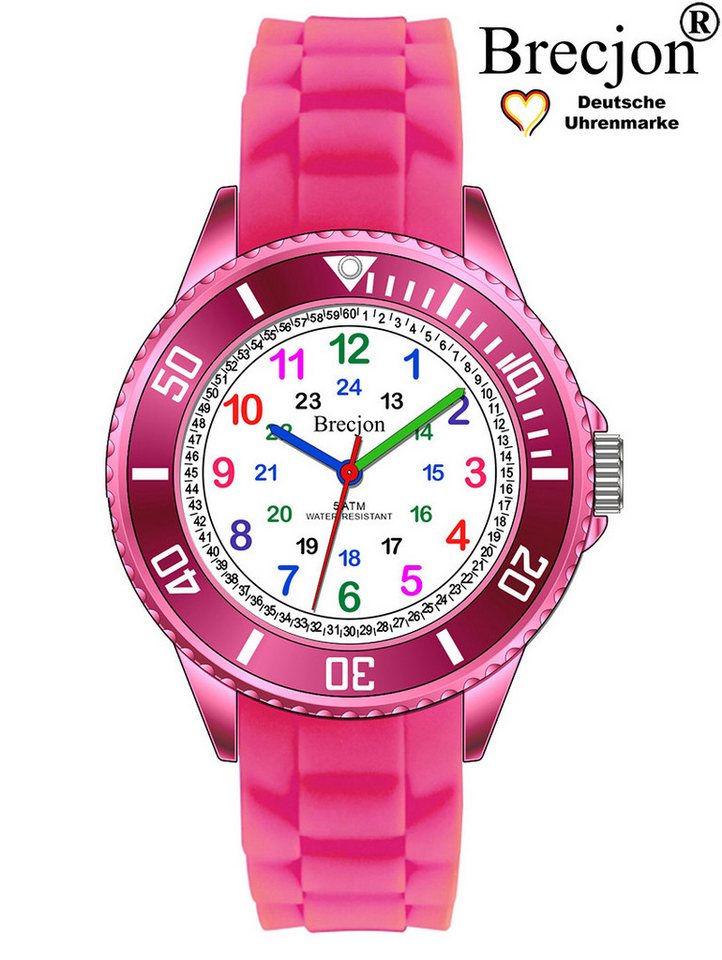 Brecjon Quarzuhr Kinder Armbanduhr Lernuhr 5ATM Silikon, kostenloser Versand von Brecjon