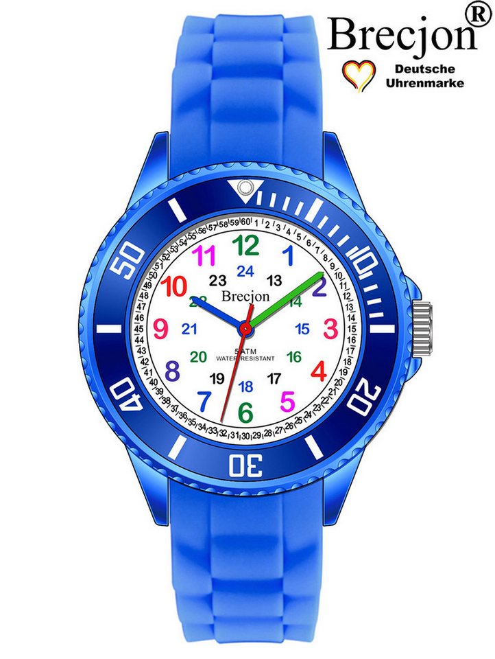 Brecjon Quarzuhr Kinder Armbanduhr Lernuhr 5ATM Silikon, kostenloser Versand von Brecjon