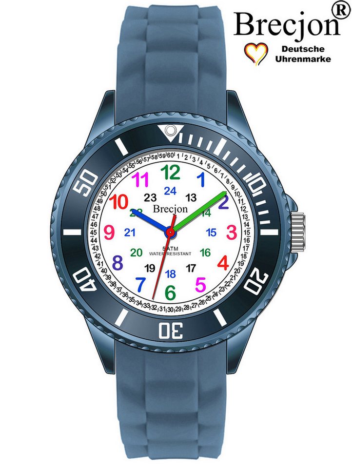 Brecjon Quarzuhr Kinder Armbanduhr Lernuhr 5ATM Silikon, kostenloser Versand von Brecjon