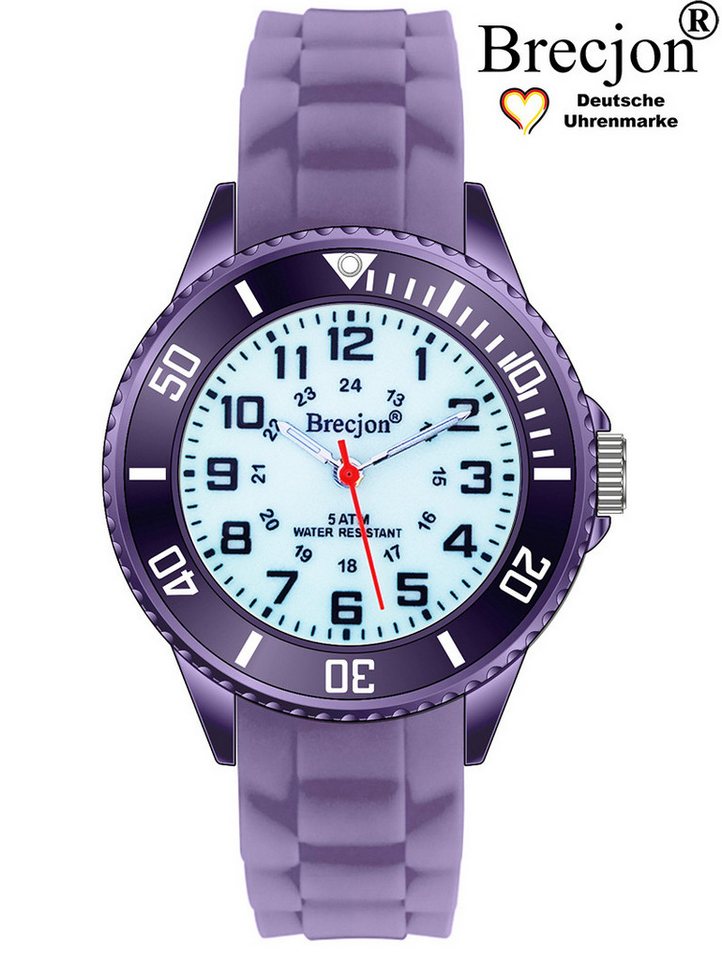Brecjon Quarzuhr Kinder Armbanduhr glow in the dark 5ATM Silikon, kostenloser Versand von Brecjon