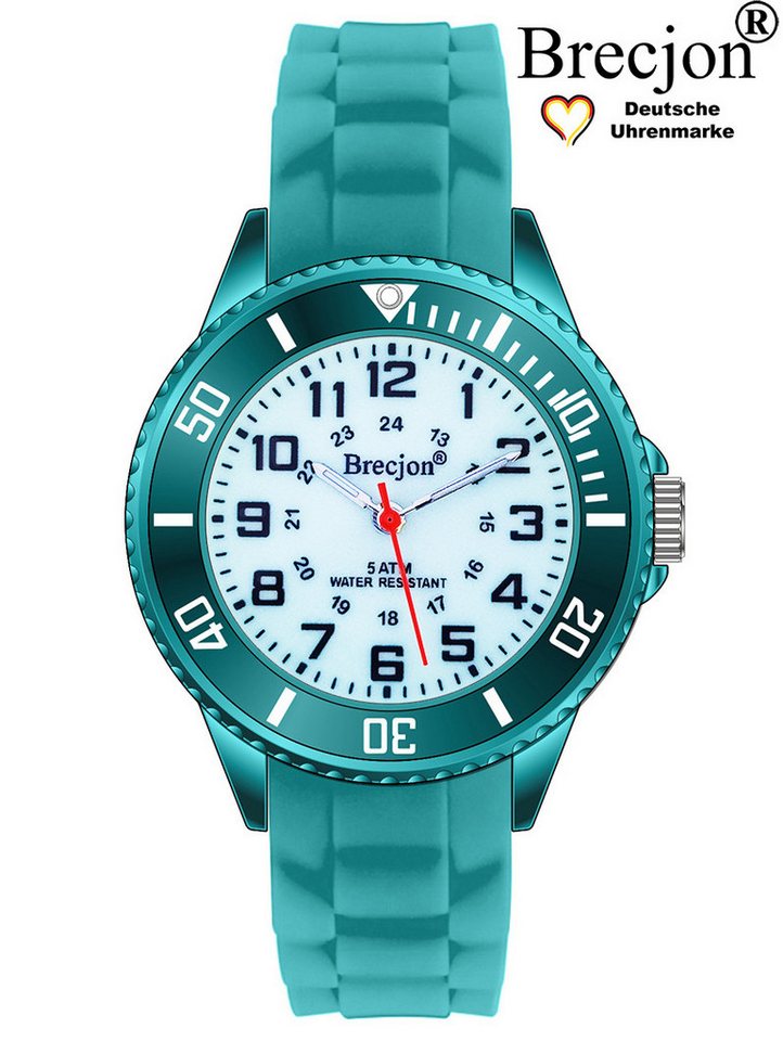 Brecjon Quarzuhr Kinder Armbanduhr glow in the dark 5ATM Silikon, kostenloser Versand von Brecjon