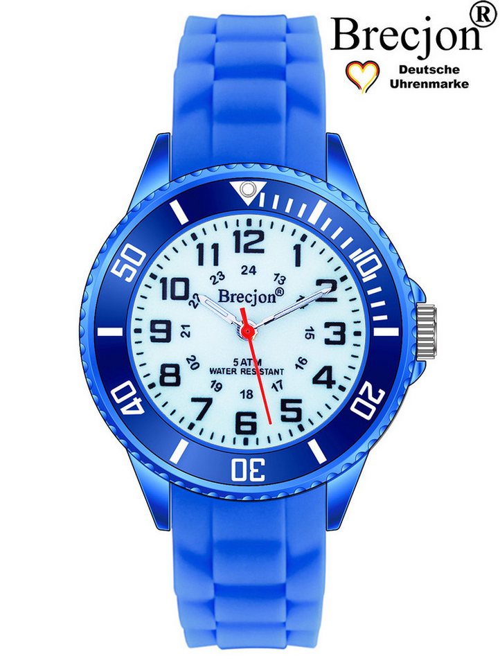 Brecjon Quarzuhr Kinder Armbanduhr glow in the dark 5ATM Silikon, kostenloser Versand von Brecjon