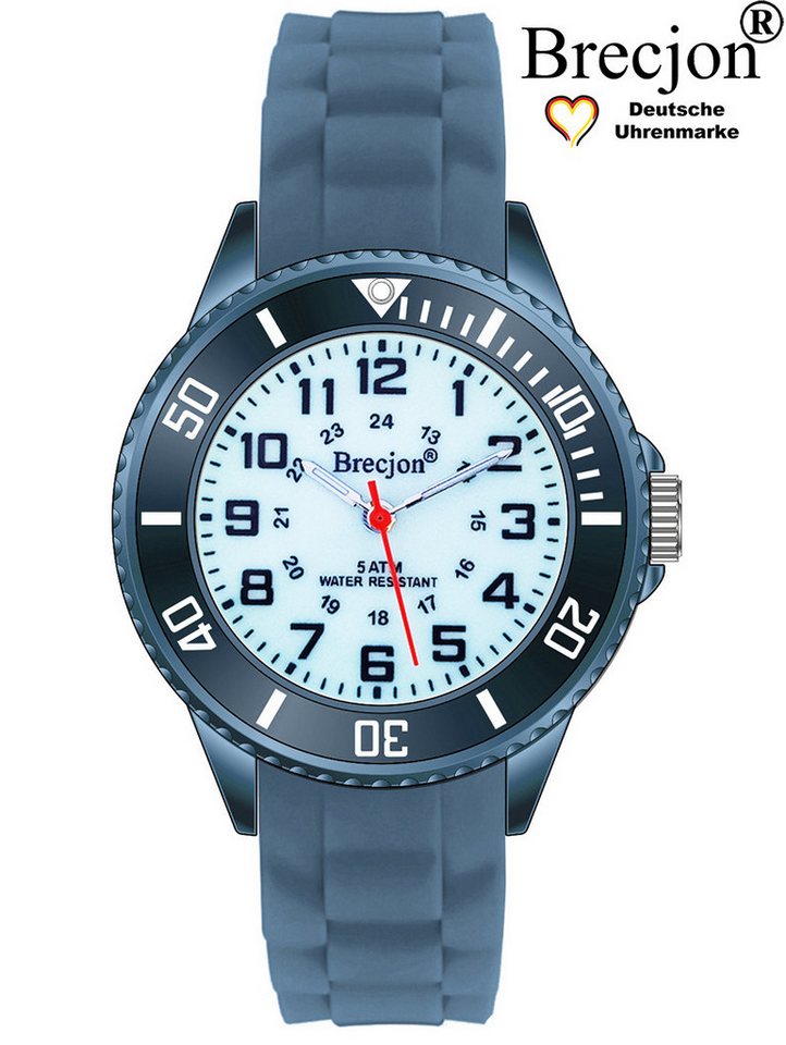 Brecjon Quarzuhr Kinder Armbanduhr glow in the dark 5ATM Silikon, kostenloser Versand von Brecjon