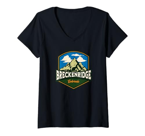 Damen Colorado Breckenridge T-Shirt mit V-Ausschnitt Damen Colorado Breckenridge T-Shirt mit V-Ausschnitt von Breckenridge Colorado Souvenir Store