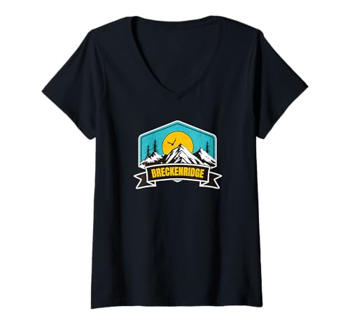Damen Colorado Breckenridge T-Shirt mit V-Ausschnitt Damen Colorado Breckenridge T-Shirt mit V-Ausschnitt von Breckenridge Colorado Souvenir Store