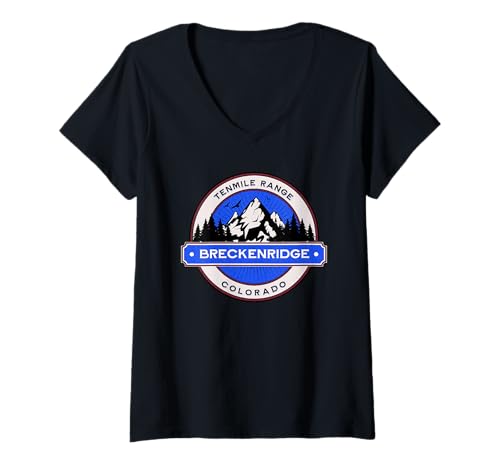 Damen Colorado Breckenridge T-Shirt mit V-Ausschnitt Damen Colorado Breckenridge T-Shirt mit V-Ausschnitt von Breckenridge Colorado Souvenir Store