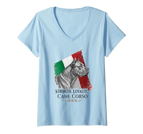 Damen Cane Corso Design für Stärke und Loyalität T-Shirt mit V-Ausschnitt Damen Cane Corso Design für Stärke und Loyalität T-Shirt mit V-Ausschnitt von Breed Pride Outfitters