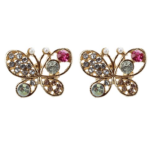 Breeshy Mode Strass Schmetterling mehrfarbig Retro Ohrringe 1 Paar von Breeshy