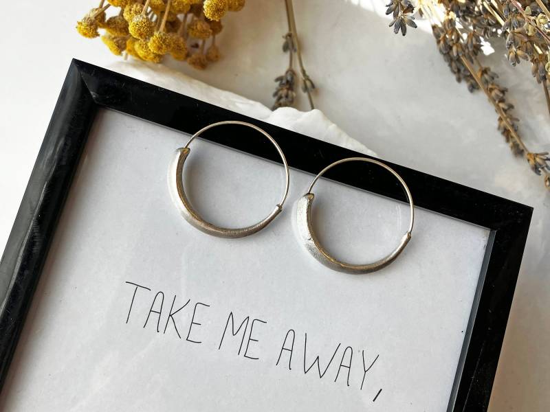 Runde Baumelnde Aussage Antikes Silber Boho Ohrringe von BreezeJewelryShop