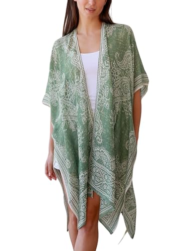 Breezy Lane Damen Badeanzug Cover Up Kimono Boho Loose Sommer Strickjacke Bikini Beachwear Cardigan Resort Bekleidung von Breezy Lane
