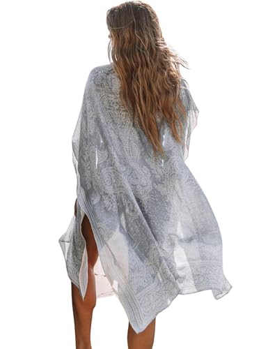 Breezy Lane Damen Badeanzug Cover Up Kimono Boho Loose Sommer Strickjacke Bikini Beachwear Cardigan Resort Bekleidung von Breezy Lane