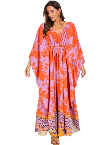 breezy lane Damen Kaftan Sommer Langes Caftan Badeanzug Cover Up Strandkleid Robe Pareo von Breezy Lane