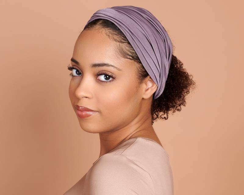Dunkellila, Boho Kopftuch, Breites Haarband, Mehrzweck, Mauve von BreezyTee