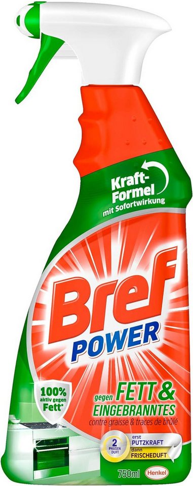 Bref Power gegen Fett & Eingebranntes 750 ml Reinigungsspray (1-St. Sprühflasche mit Sofortwirkung) von Bref Power