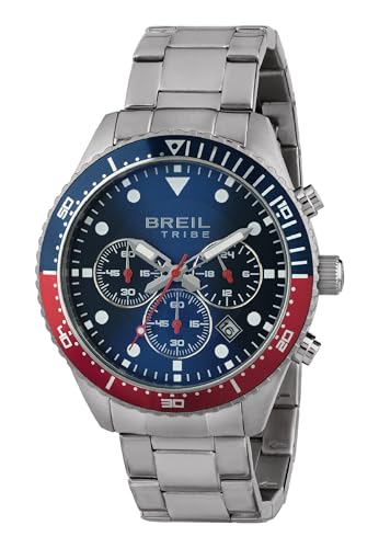 Breil Uhr Herren SAIL Ziffernblatt BLAU Bewegung Chrono Quartz e Bracelet Stahl Silber EW0443 von Breil