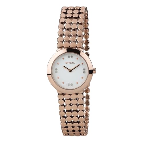 Breil Uhr Damen Silk Ziffernblatt Weiss Bewegung NUR Zeit Quartz e Bracelet Farbiger Stahl PINK TW1767 von Breil
