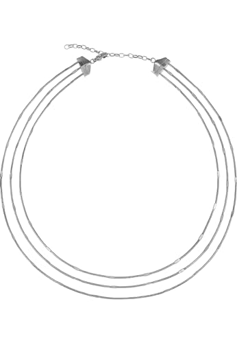 Breil - Damenhalsband Sinuous Collection TJ3094 - Damenschmuck - Stahlhaken für Damen, mit Karabinerverschluss und Hochglanzoberfläche, Silber - Verstellbare Länge von 39 cm bis 45 cm von Breil